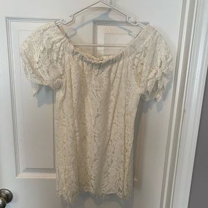 Lace off shoulder blouse size M